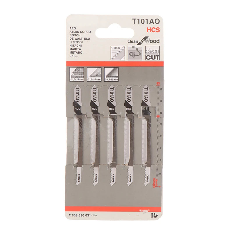 5PCS T101AO T-Shank HCS Jigsaw Blades Curve Cutting Saw Blades For Wood Plastic. Qme