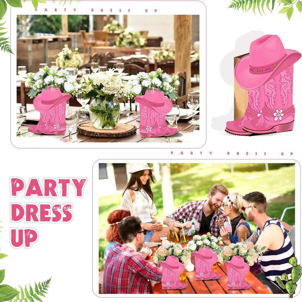 Cowboy Boots Flower Box 8 Western Wedding Decor Boot Shape Boxes Vase Qme