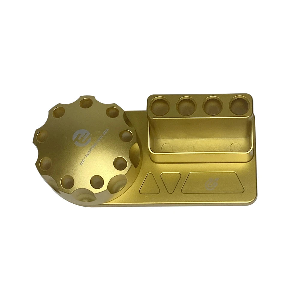 Multi-function Screwdriver Tweezers Storage Box Rotating 360 Tools Qme GOLD