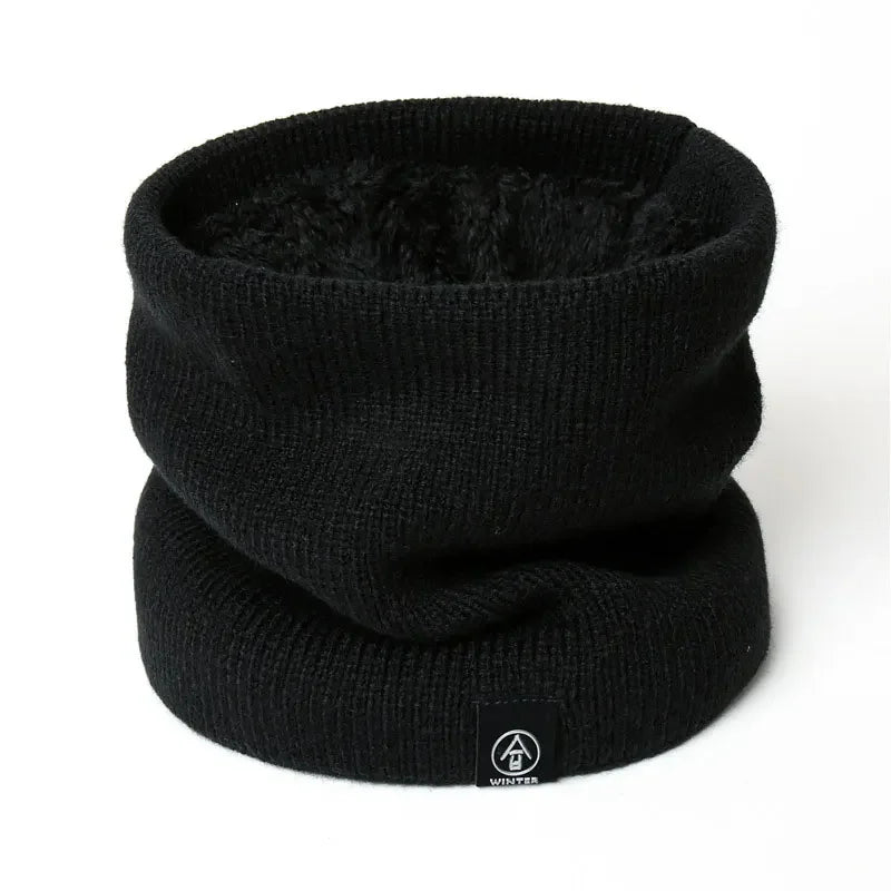 Fashion Knitted Scarf Solid Cashmer Like Winter Snood Scarves Lady Qme black