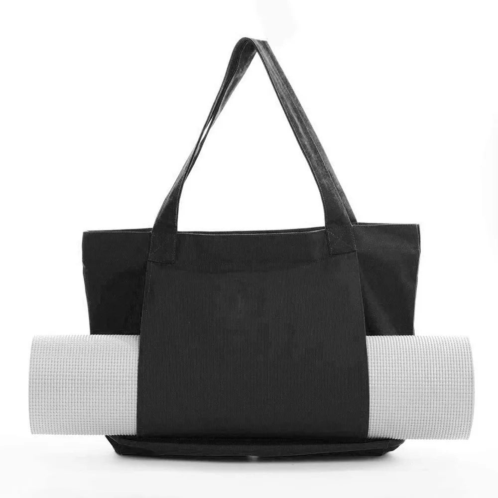 Crossbody Yoga Mat Backpack Padded Straps Compact Spacious Travelers Qme black color
