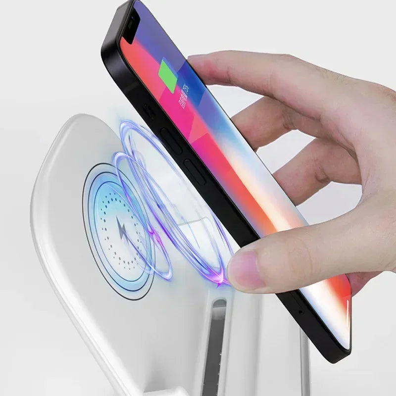 15W Wireless Fast Charging Dock Station Phone Holder Stand For 8, X, XS, 1, 12, S8, S9, S9+, Note8 Qme
