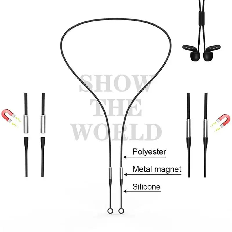 Universal Magnetic Earplug Lanyard BPA Flexible Silicone Anti-lost Qme