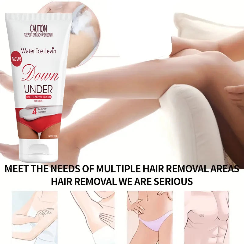 Gentle and Soothing Hair Removal Cream for Sensitive Skin - Alcohol-Free, Suitable for Underarms and Bikini Area, Painless Hair Removal for Women, 1-Pack Qme