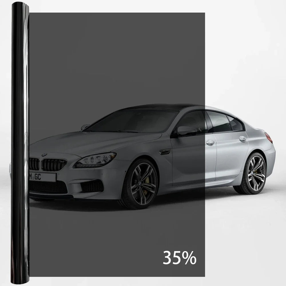 50cmx3/6m Car Window Privacy Tint Film Auto Vinyl Anti Look Dark Glass Foils Sticker Summer Solar UV Films Protector Accessories Qme 35Percent VLT 50x300cm