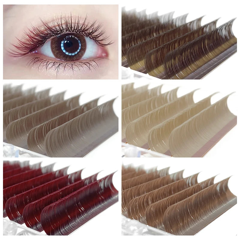 NATUHANA Caramel Colored Lashes Extension Individual Faux Mink False Qme