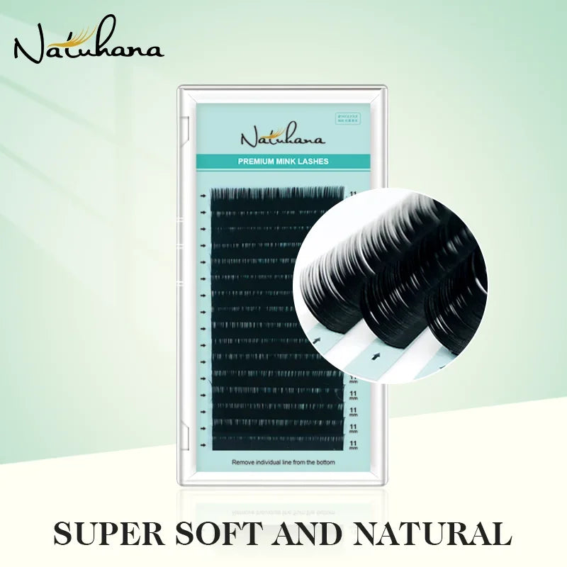 NATUHANA Personal False Eyelashes Natural PBT Eyelash Extension Qme D 0.05mm 15mm