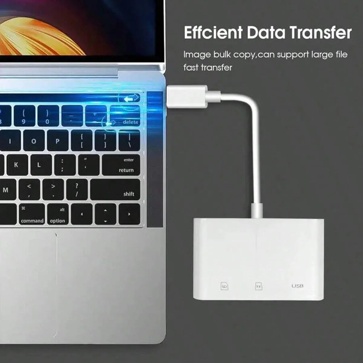 3-in-1 Multifunctional Type-c Card Reader Suitable Computer Mobile Qme