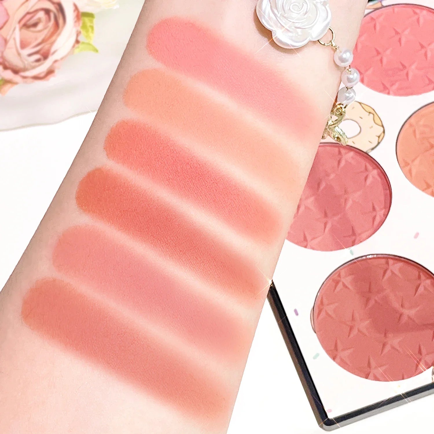Natural Makeup 6-color Blush Palette Sweet Charm Light Shades Qme