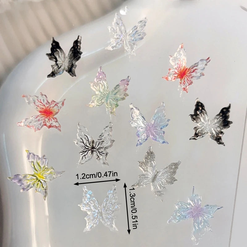 3D Gradient Butterfly Nail Accessory Resin Drill Decoration Wearing Qme