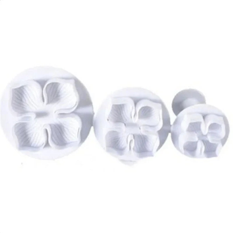 Silicone Hydrangea Fondant Cake Decorating Plunger Cutter Flower Qme WHITE