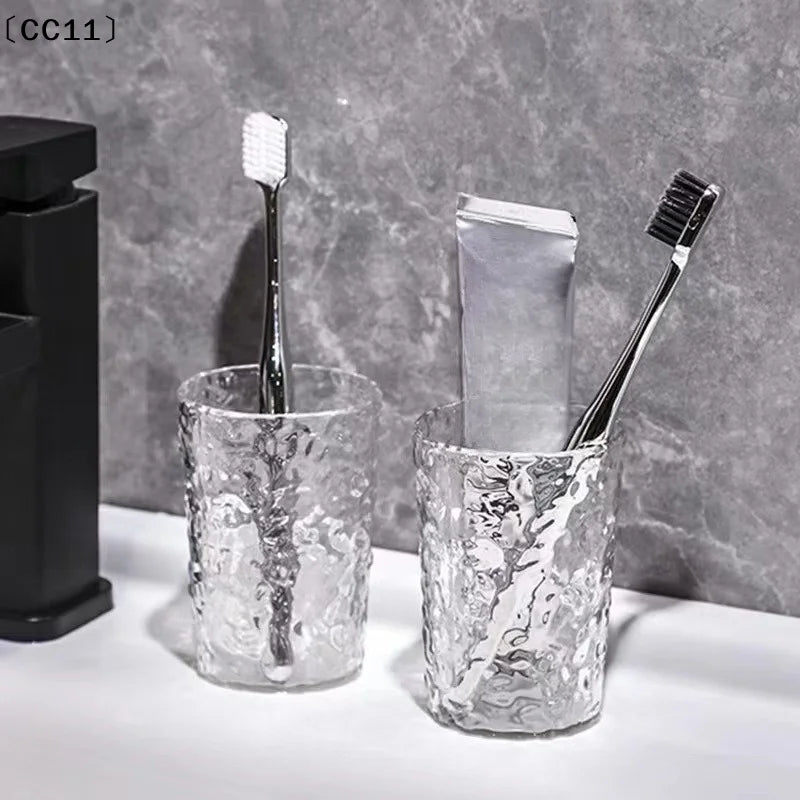 Plastic Mouthwash Toothbrush Cup Handle Home Bathroom Tumblers Qme