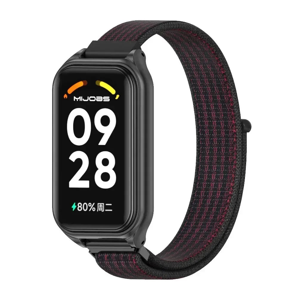 For Redmi Band 2 Strap Nylon Loop Bracelet for Xiaomi Redmi Smart Band 2 Correa Smart Watch Wrist Belt Accessories Qme BRB For Mi Band 8 Active
