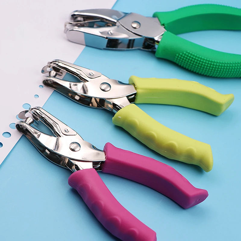 Kawaii Single Handheld Circle Shaped Hole Puncher Capacity 3 Qme