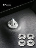 White Car Interior Door Lock Cap Ring Decorative Accessories Suitable Qme Silver