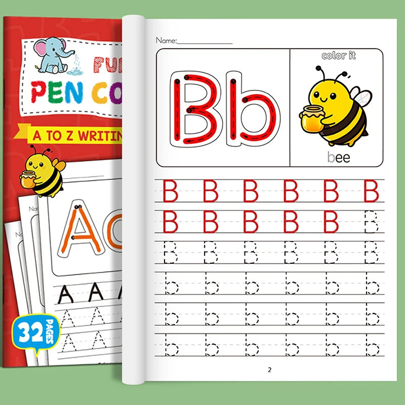 Children's Alphabet Practice Books A-z Writing Learning Drawing Pages Qme Default Title