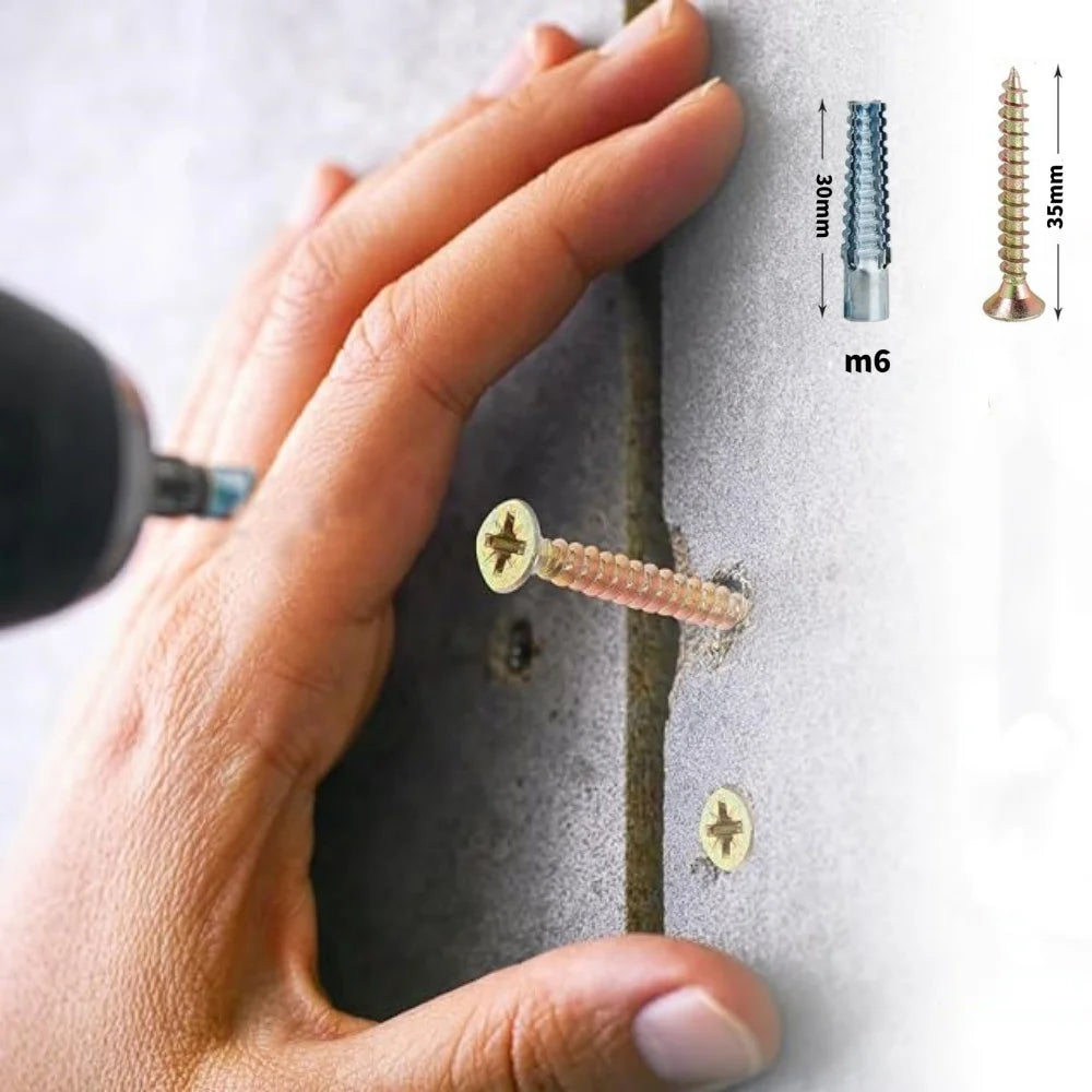 5/100 Sets Metal Sawtooth Expansion Pipe Self Tapping Screws Kit for Hollow Walls Tile Drywall Anchors Anti Loosening Fastener Qme