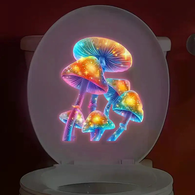 Glow-in-the-Dark Coral Reef Toilet Sticker Luminous Wall Sticker Home Decoration Self-Adhesive Removable Waterproof Car Sticker Qme