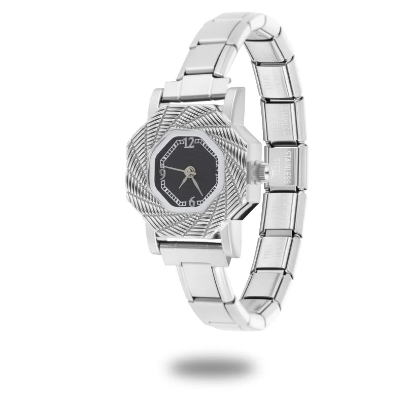 Wholesale Women's Mens DIY 9MM Width Italian Elastic Charm Stainless Alien Shape Watch Bracelet Bangle Party Friend Jewelry Gift Qme Style 32