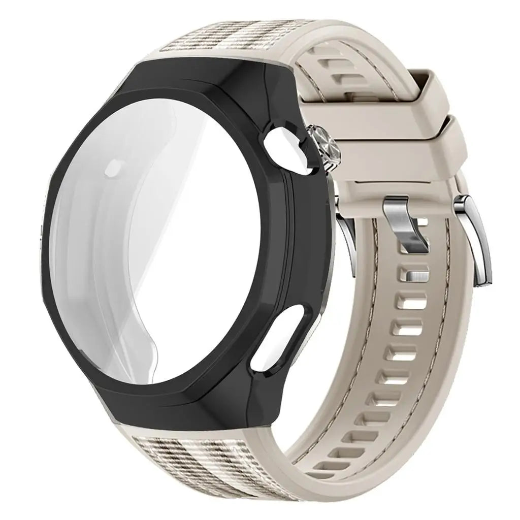 TPU Case+Strap For Huawei GT6 Pro 46mm Soft Silicone+Nylon Woven Bracelet Band With TPU Protector Bumper Shell Cover Qme Star-B For GT6 Pro 46mm