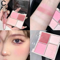 4 Matte Pink Blush Palette Shades Pigmented Shimmering Long Lasting Qme 03