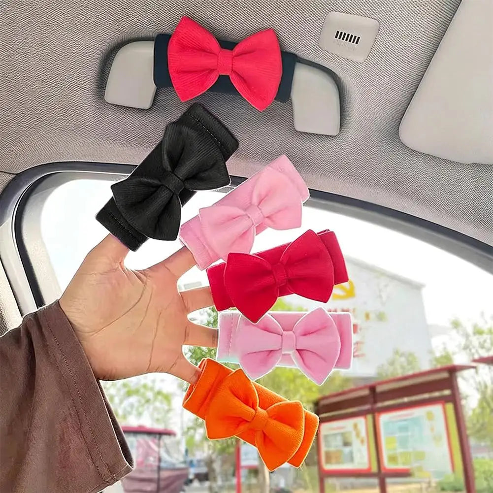 Bow Tie Car Handle Protector Cover Cute Roof Armrest Protective Qme