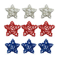 American Independence Day Five-Pointed Star Mixed Colors Handmade Multi-size Rattan Home DIY Decorations for Holiday Party Qme Multicolor L