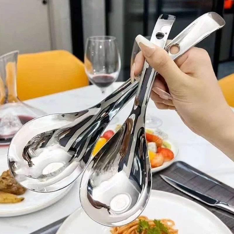 Stainless Steel Round Spoon Net Red Golden Dinner Long Handle Qme