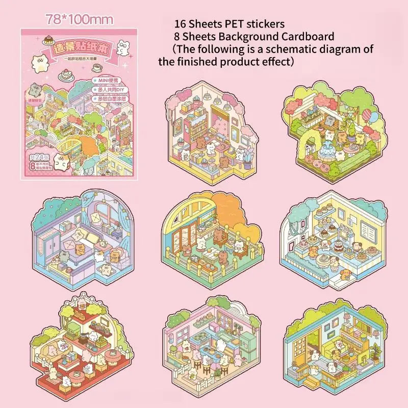 Landscaping Stickers 3D Cute Cartoon Kids Room Art Nursery Decoration Qme A8