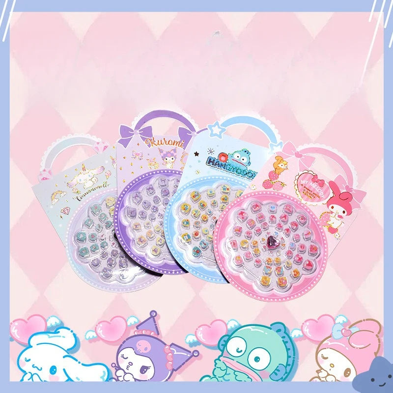 Hello Kitty Kuromi Cartoon Nail Stickers Student-style Cute Decals Qme
