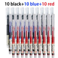 20/30 Pcs Colors Direct Liquid Ink Rollerball Pen Neutral Pen Quick-Drying High-Capacity Needle-Tube Pen Use Back To School Qme 10black 10blue 10red