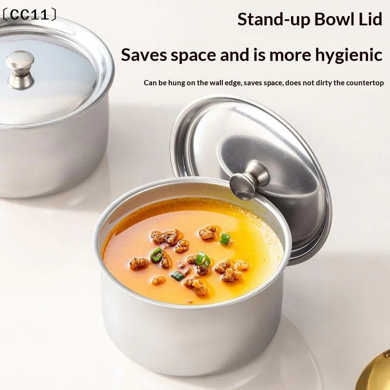 1 3 Stainless Steel Steamed Egg Bowl Ramen Rice Fruit Salad Stew Qme