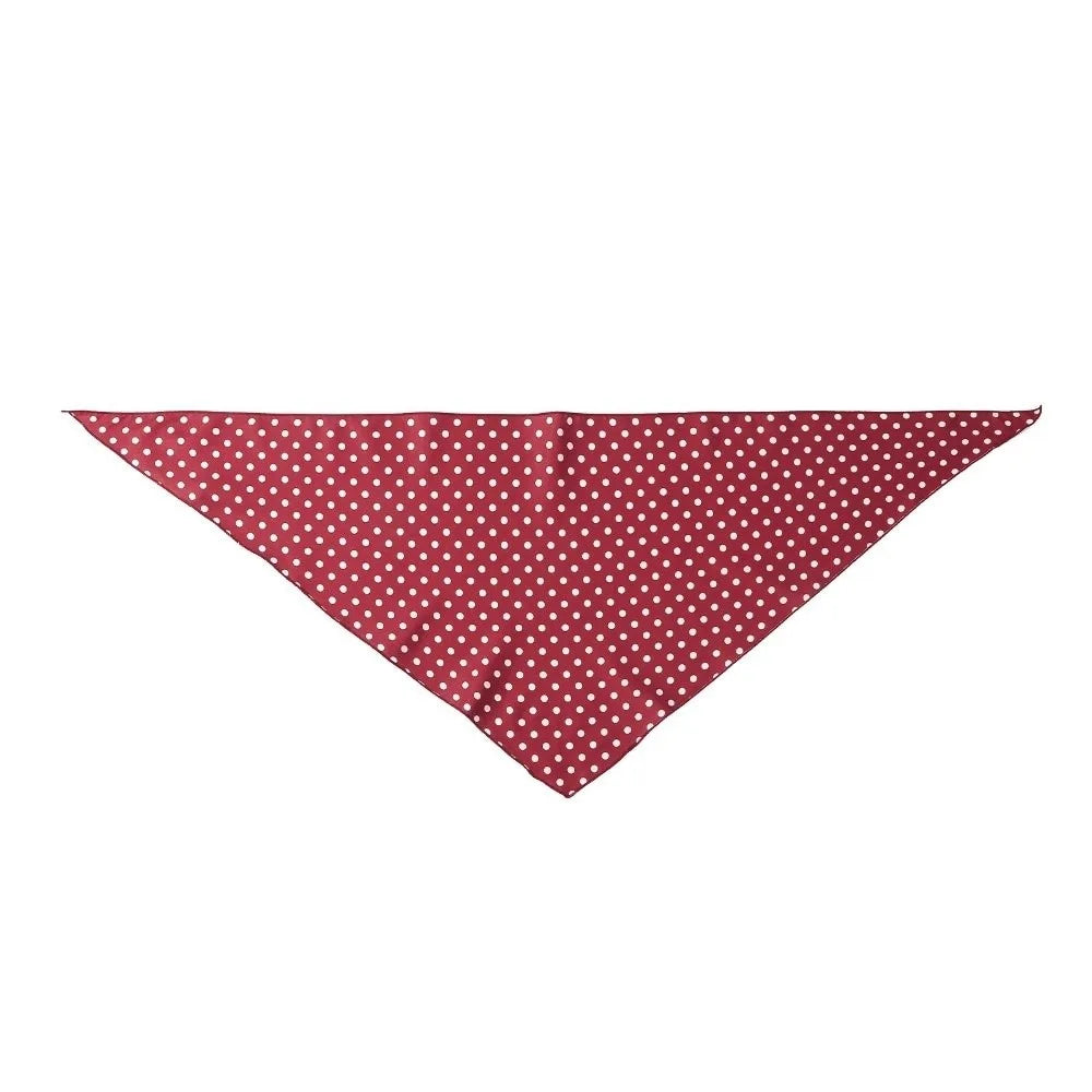 Stacked Wear Solid Polka Dots Triangle Scarf Thin Versatile Foulard Qme Red