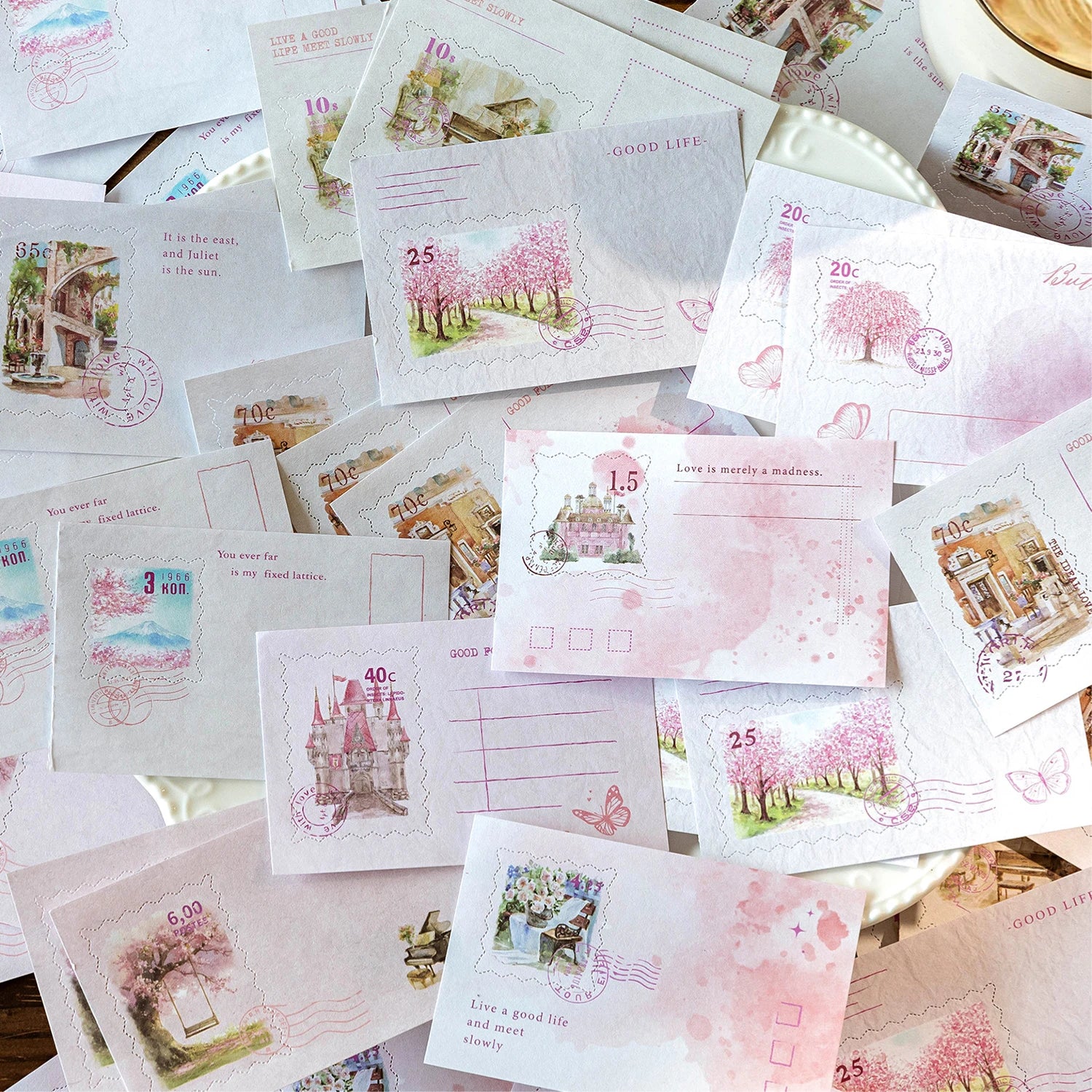 50 pcs Landscape Scrapbook Paper Junk Journal Supplies DIY Scrapbooking Craft Background Paper Decorate Aesthetic Stationery Qme