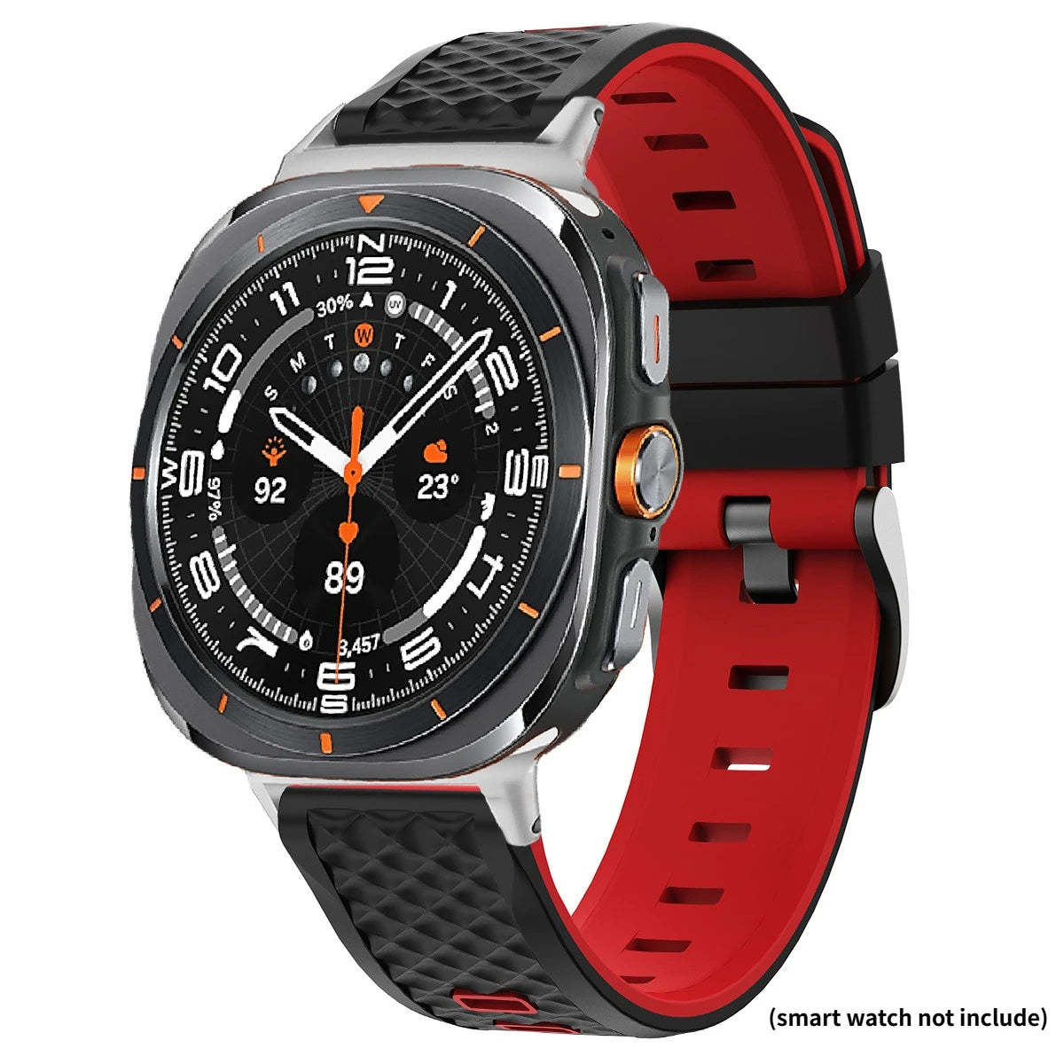 Silicone Straps for Samsung Galaxy Watch 9 Ultra2 47mm Sport Bracelet Correa for Galaxy Watch Ultra 47mm Wristband Accessories Qme Black Red Watch 7 Ultra 47mm
