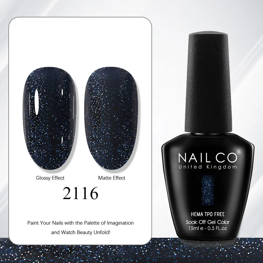 NAILCO Gel Nail Polish Nails Semi-permanent UV Varnish Glitter Glass