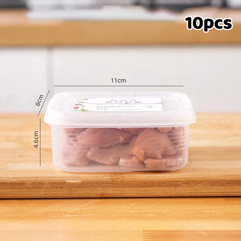 10pcs Refrigerator Meat Freezer Box Compartmentalized Freezer Box Airtight Box Food Storage Box Qme Rectangle