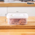 10pcs Refrigerator Meat Freezer Box Compartmentalized Freezer Box Airtight Box Food Storage Box Qme Rectangle