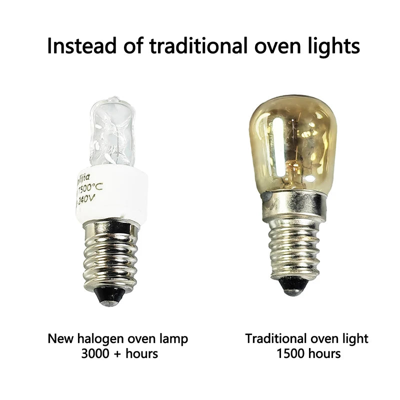 25W 40W E14 Oven Light Bulb 220-240V Safe Halogen Lamp Temperature Qme