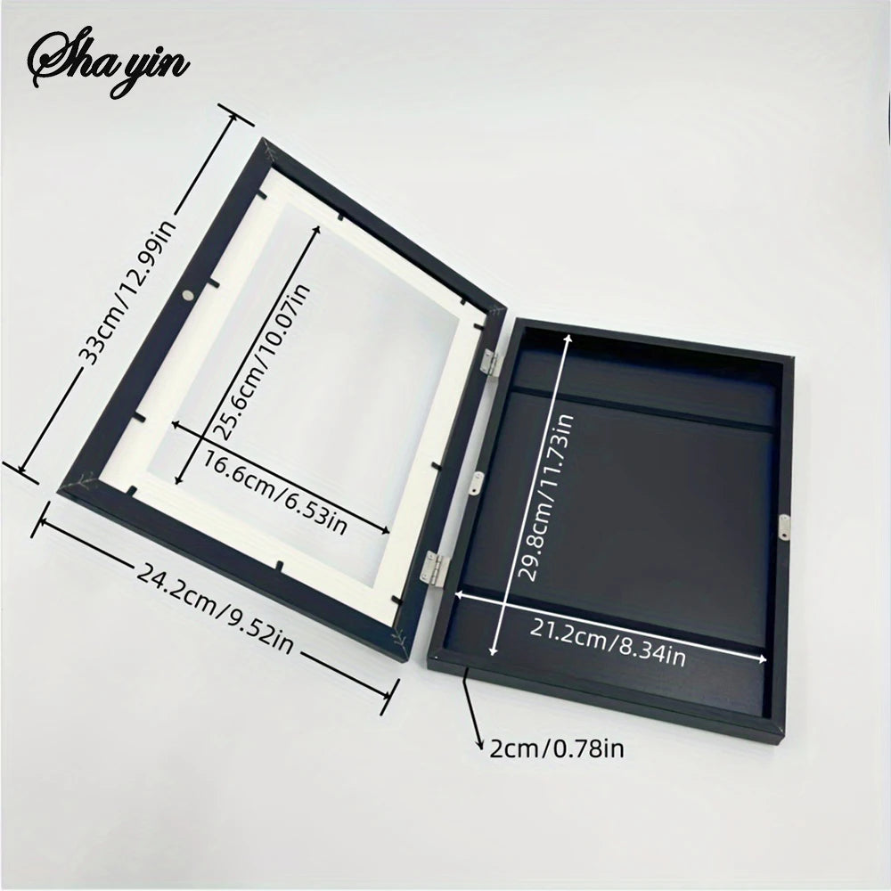 Flip Up Wooden Photo Frame, Magnetic Suction Frame, A4 Children's Photo Frame, Storage Frame, Art Work Certificate Frame Qme