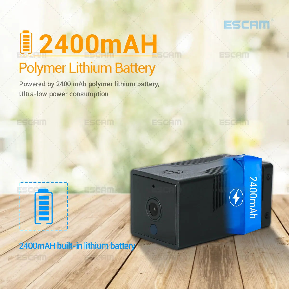 ESCAM G17 1080P Mini Wifi Camera Small Rechargeable Battery Powered Wireless CCTV Security Surveillance Camera Night Vision Cam Qme