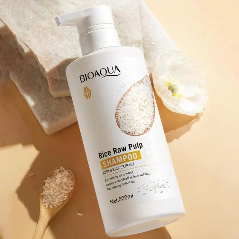 Rice Moisturizing Shampoo Hair Strengthening Cleansing Brittle Dry Qme
