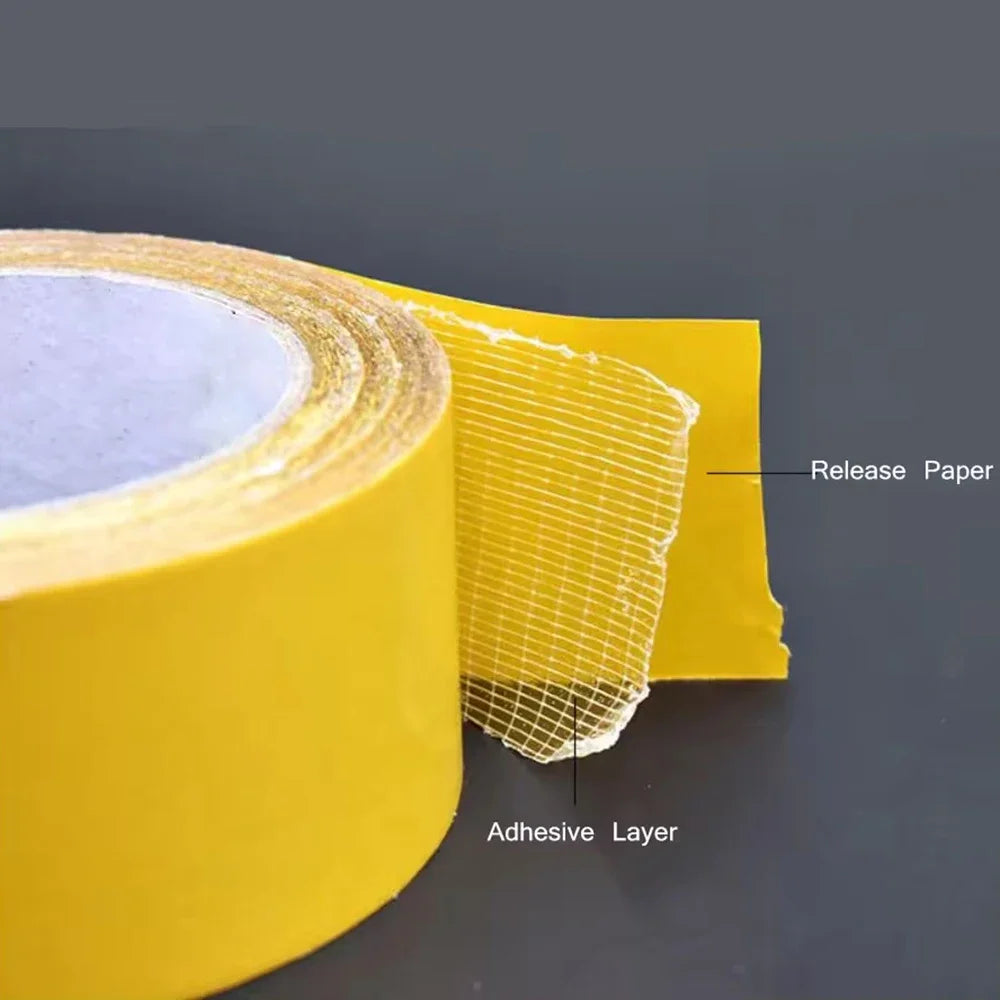 Super Thin Grid Double Sided Tape - Heavy Duty Translucent Mesh Adhesive, Waterproof Traceless for Carpet Fixation Qme