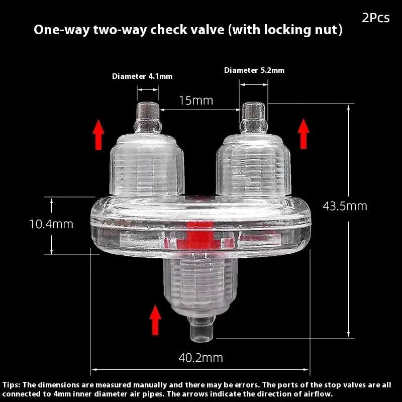 Oxygenation Pump Check Valve Oxygen One-way Fish Tanks Supply Qme A3