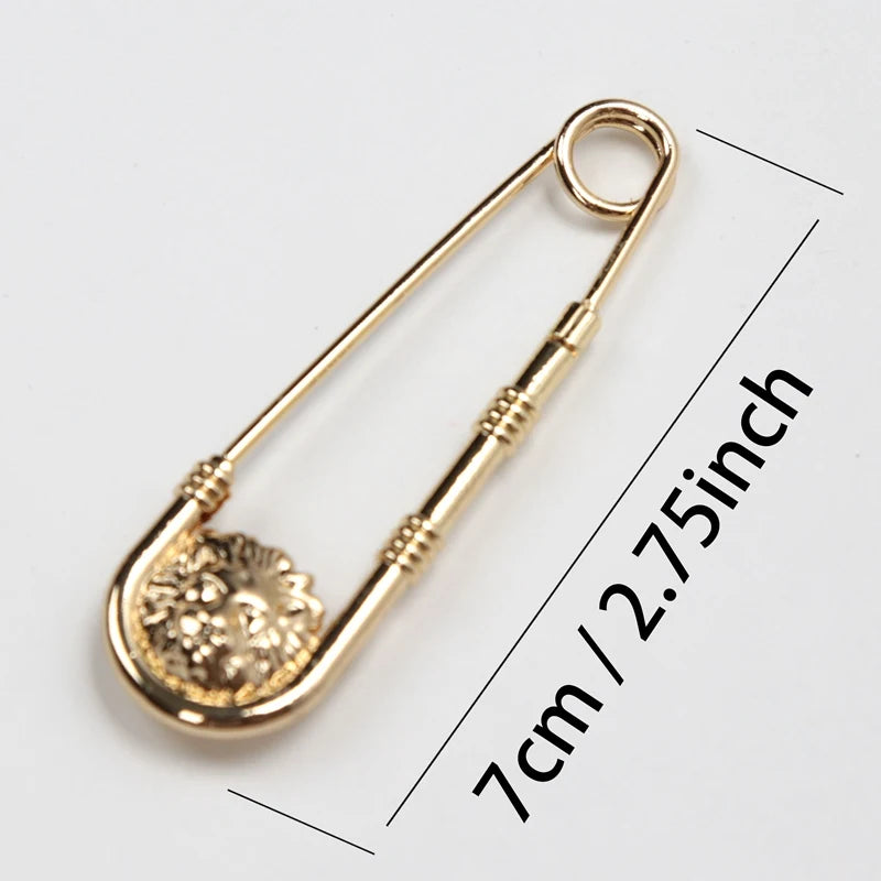 Retro Brooch Pin Fashion DIY Safety Pins Women Waist Closing Artifact Qme A-7cm-2.75inch