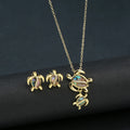 Hot Sale Luxury Cute Sea Turtle Jewelry Set Earrings Necklace Fashion for Women Animal Crystal Collection Jewelry Wedding Gifts Qme Jewelry Set 2