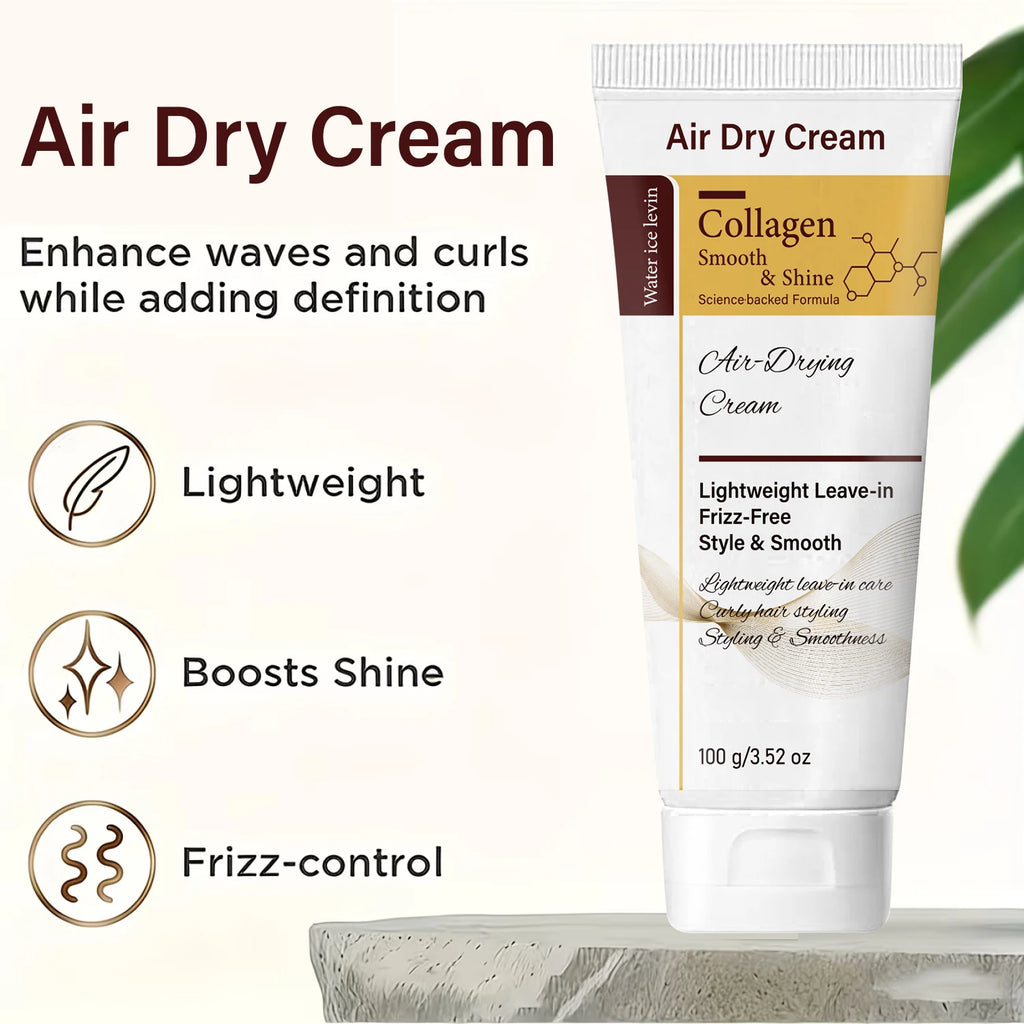 Collagen Leave-In Hair Cream, Air Dry Frizz-Free Styling for Shiny Hair Qme
