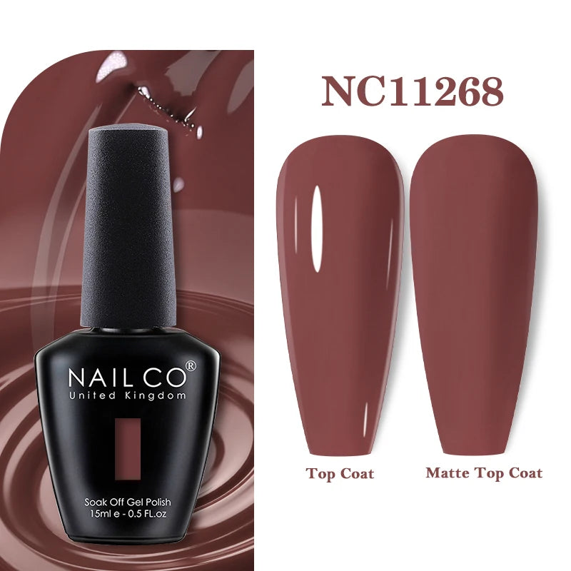 NAILCO Rubber Base Gel Polish Milky Pink Jelly White Beige 6Colors