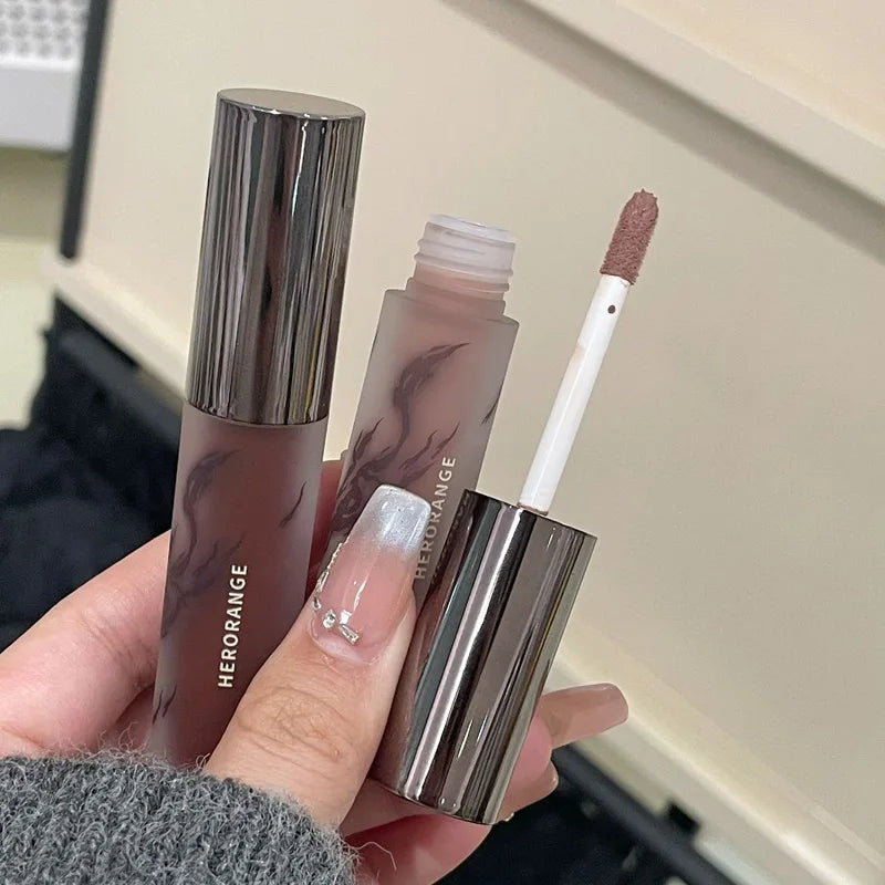 HERORANGE Lip Glaze Matte Velvet Fine Glitter Qme