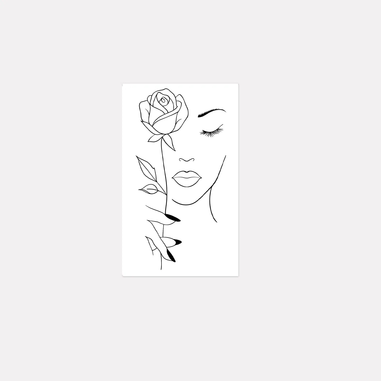Minimalist Leaf Vine Tattoo Sticker Waterproof Long Lasting Fine Line Temporary Tattoo for Women Finger Hand Qme